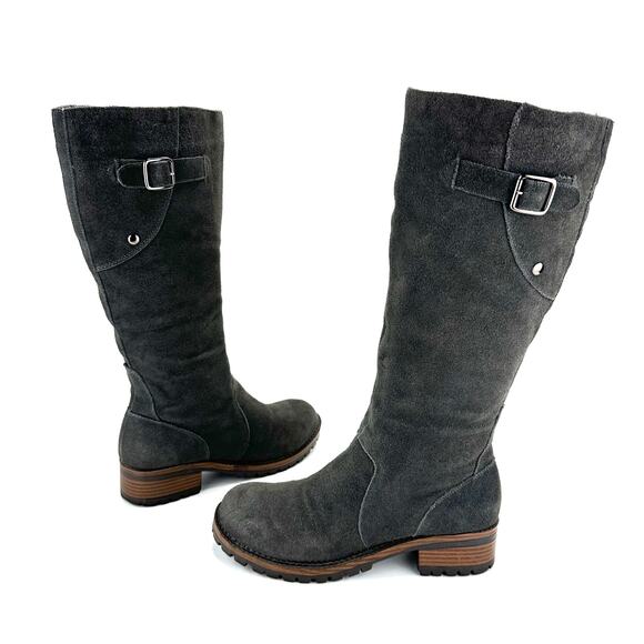 Kenneth Cole Reaction Women Gray Knee High Tall Riding Boot Sz 7.5 Suede Leather - Picture 14 of 14